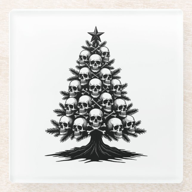 Dessous-de-verre En Verre Gothic Christmas Tree II (Devant)