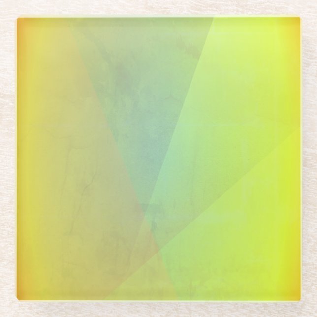 Dessous-de-verre En Verre Gradation géométrique jaune moderne (Devant)