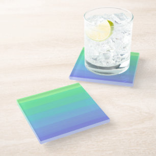 Dessous-de-verre En Verre Gradient des verts et des bleus clairs
