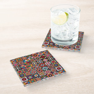 Dessous-de-verre En Verre Granny Carré Crochet Motif couverture Imprimer