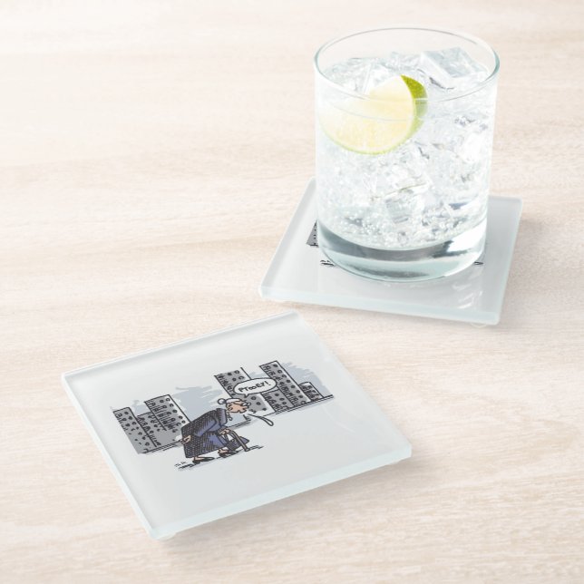 Dessous-de-verre En Verre Granny cracher sur le dessous de verre en verre cl (Incliné)