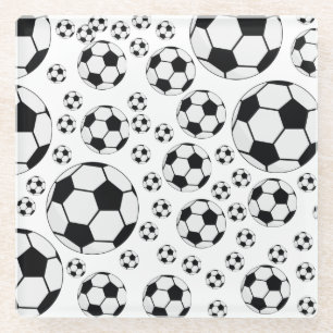 Dessous-de-verre En Verre Graphisme de ballon de football classique Fan de s