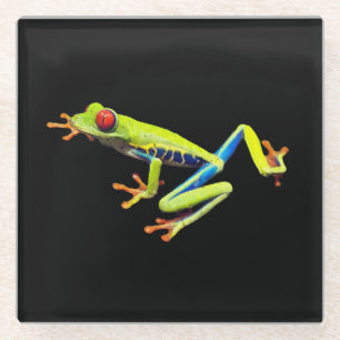 Dessous-de-verre En Verre Grenouille peinte aux yeux rouges