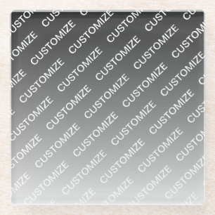 Dessous-de-verre En Verre Gris (couleur changeable) Ombre & Motif de texte
