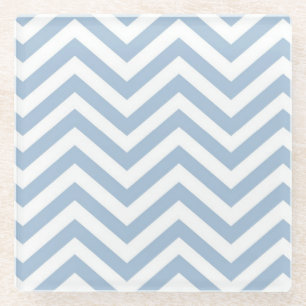 Dessous-de-verre En Verre Grunge bleu-clair Chevron texturisé