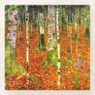 Dessous-de-verre En Verre Gustav Klimt Birch Trees