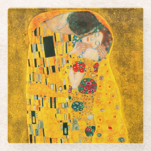 Dessous-de-verre En Verre Gustav Klimt Le Baiser (Devant)