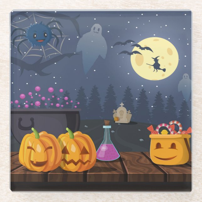 Dessous-de-verre En Verre Halloween (Devant)