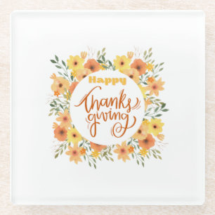 Dessous-de-verre En Verre Happy Thanksgiving