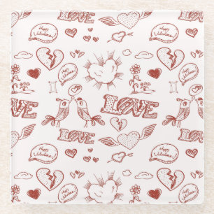 Dessous-de-verre En Verre Heureuse Sainte-Valentin