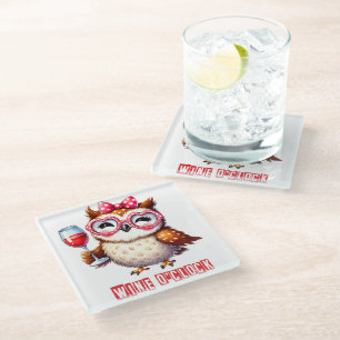 Dessous-de-verre En Verre Hibou