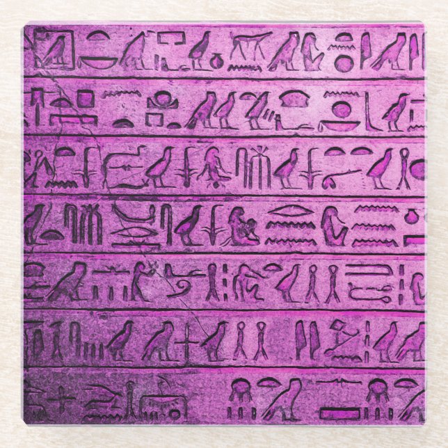 Dessous-de-verre En Verre Hiéroglyphes égyptiens anciens Dessous de verre en (Devant)