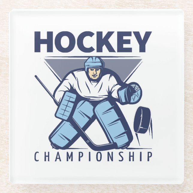 Dessous-de-verre En Verre Hockey drôle (Devant)