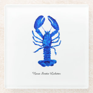 Dessous-de-verre En Verre Homard Bleu