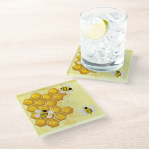 Dessous-de-verre En Verre Honey Comb 3D Whimsey