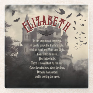 Dessous-de-verre En Verre Horreur gothique Halloween Château de Dracula