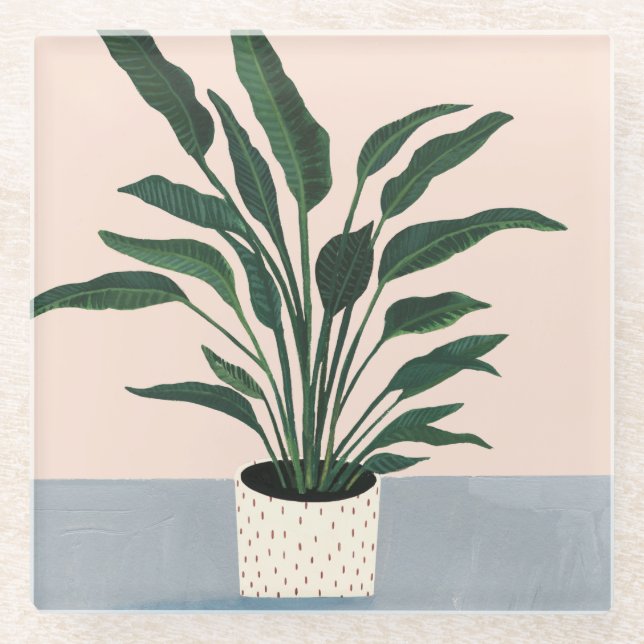 Dessous-de-verre En Verre Houseplant (Devant)