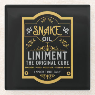 Dessous-de-verre En Verre Huile de serpent cure