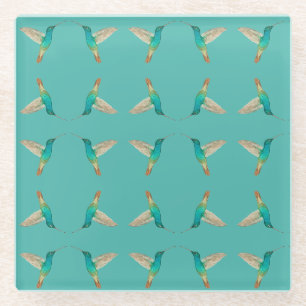 Dessous-de-verre En Verre Hummingbirds turquoise