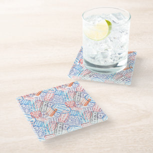 Dessous-de-verre En Verre Icône de voyage
