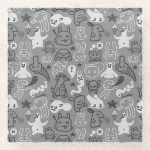Dessous-de-verre En Verre illustration de motif de griffonnages