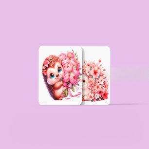 Dessous-de-verre En Verre Illustration mignonne d'un duo de hérissons florau