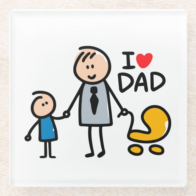 Dessous-de-verre En Verre Impression Love Daddy (Devant)