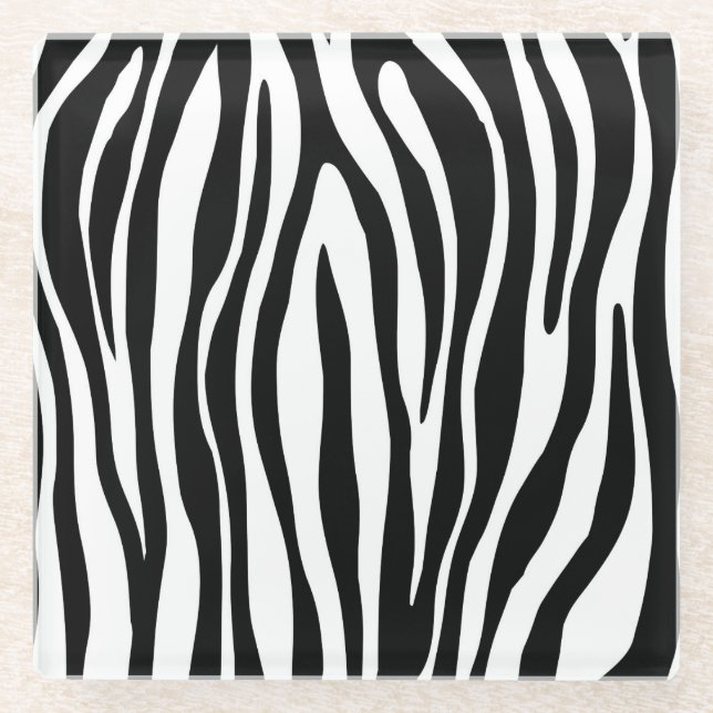 Dessous-de-verre En Verre Impression Zebra (Devant)