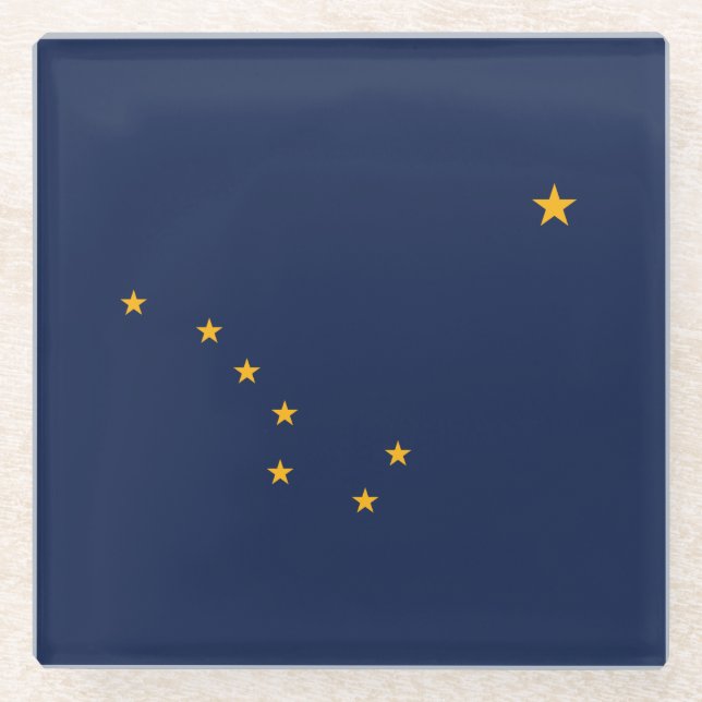 Dessous-de-verre En Verre Indicateur de l'état de l'Alaska (Devant)