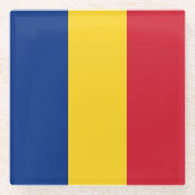 Dessous-de-verre En Verre Indicateur Roumanie (Devant)
