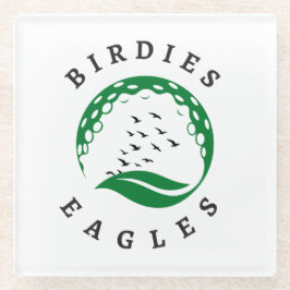Dessous-de-verre En Verre Infusion de golf | Oiseaux | Logo d'aigle