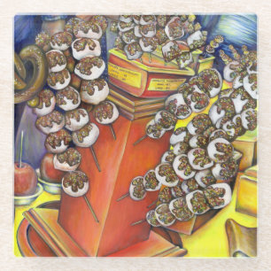 Dessous-de-verre En Verre Intersection de l'espace et du commerce