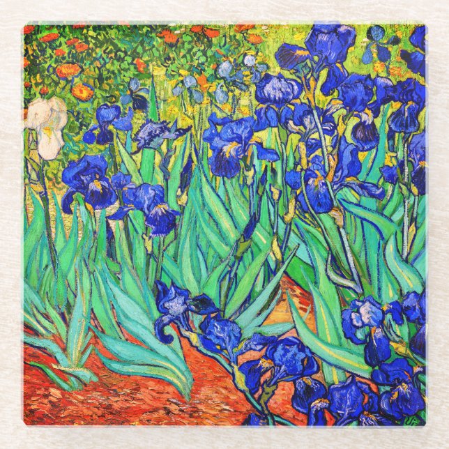 Dessous-de-verre En Verre Irises par Vincent Van Gogh (Devant)