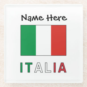 Dessous-de-verre En Verre Italia Drapeau Italien Personnalisé 