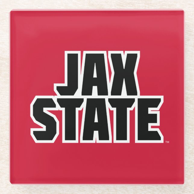 Dessous-de-verre En Verre Jacksonville State University JAX STATE Bold Text (Devant)