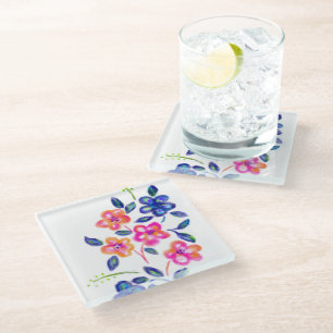 Dessous-de-verre En Verre Jardin fleuri