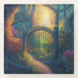Dessous-de-verre En Verre Jardin forestier enchanté  