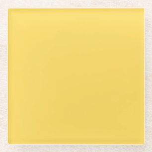 Dessous-de-verre En Verre Jaune Moutarde Uni