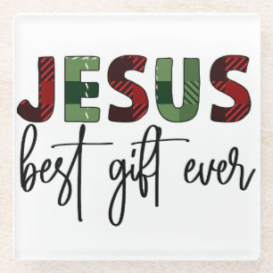 Dessous-de-verre En Verre Jésus le meilleur cadeau de Noël
