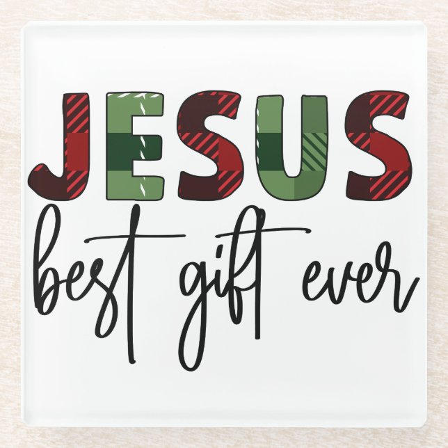 Dessous-de-verre En Verre Jésus le meilleur cadeau de Noël (Devant)