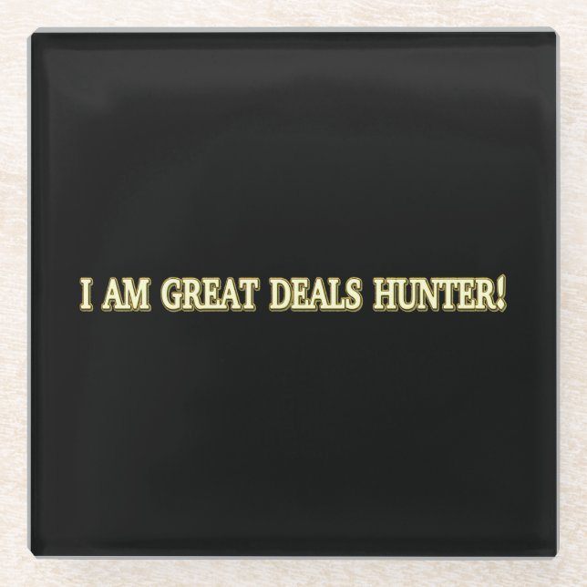 Dessous-de-verre En Verre Jolie conception d'oeuvres "Great Deals Hunter" Ac (Devant)
