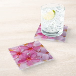 Dessous-de-verre En Verre Jolies Fleurs D'Été Roses