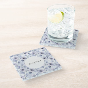 Dessous-de-verre En Verre Jolies fleurs violettes