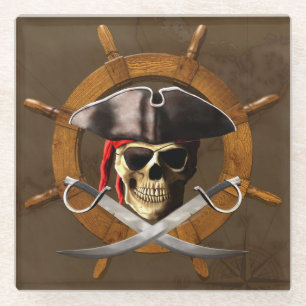 Dessous-de-verre En Verre Jolly roger - Hélice nautique