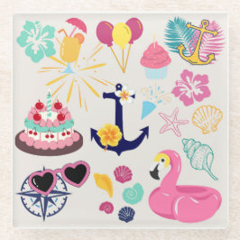 Dessous-de-verre En Verre Joyeux Anniversaire Marin Mignon