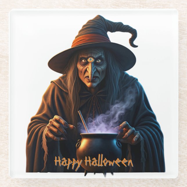 Dessous-de-verre En Verre Joyeux Halloween (Devant)