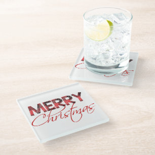 Dessous-de-verre En Verre Joyeux Noël   Buffalo Plaid Holiday