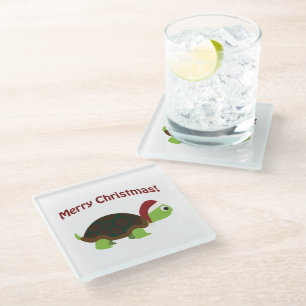 Dessous-de-verre En Verre Joyeux Noël! Tortue