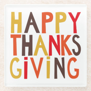 Dessous-de-verre En Verre Joyeux Thanksgiving !