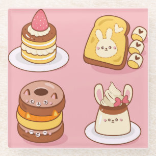 Dessous-de-verre En Verre Kawaii